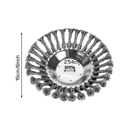 10-Inch Twist Knot Steel Wire Wheel Brush – Weed Cutter Head for Grass Trimmer, Lawn Mower Derusting & Weeding Disc