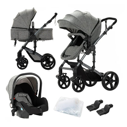 High-Quality 3-in-1 Newborn Baby Stroller — Lightweight Folding Cart with Comfort Seat & ISOFIX Safety