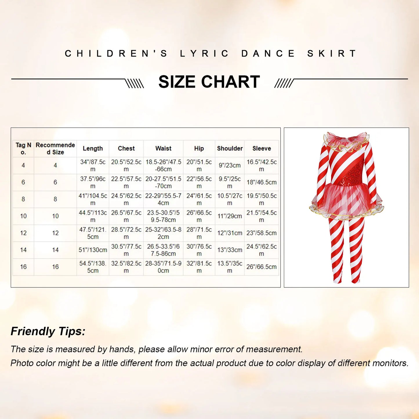 Kids Candy Cane Striped Christmas Tutu Leotard — Sequined Santa Bodysuit for Ballet & Gymnastics
