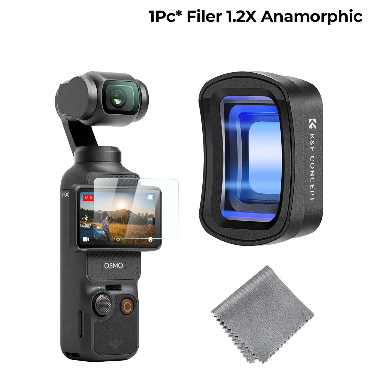 K&F Concept Filter Set for DJI Osmo Pocket 3 – UV, CPL, ND/PL, Black Mist, Star & 1.2X Wide-Angle Lens Effects