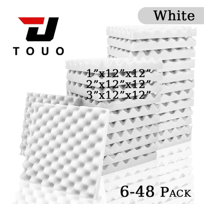 High-Density Acoustic Foam Panels – Egg Crate Soundproof Wall & Ceiling Noise Absorption Tiles (6-48 Pack)