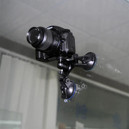 Triple Suction Cup Mount with 1/4'' Thread Adapter for GoPro Hero 13/12/11/10/9/8, DJI Osmo Action 5/4/3, Insta360, SJCAM