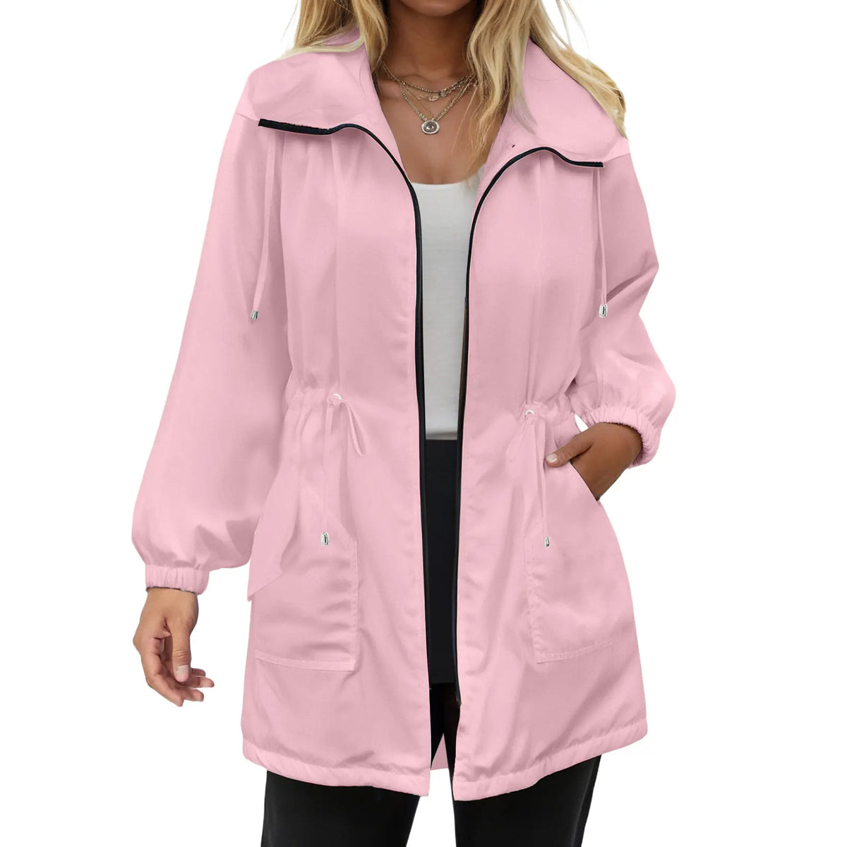 Women’s Softshell Jacket - Lightweight Hooded Windbreaker Raincoat for Outdoor Wear