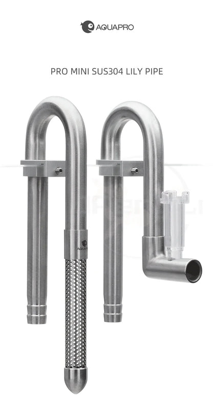 AQUAPRO Mini Stainless Steel Skimmer – Inlet & Outlet Pipes for Aquarium Fish Tanks, Filtro Accessories