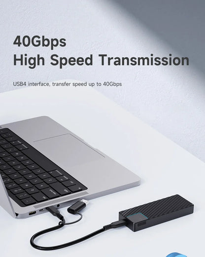 Hagibis USB 4.0 40Gbps M.2 NVMe SSD Enclosure – Compatible with Thunderbolt 4/3 & USB 3.2/3.1/3.0 External Hard Drive Case