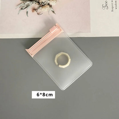 50PCS Small Pink Zipper Jewelry Pouches — Frosted Storage Bags for Accessories, Charms, Beads, Gift & Retail Display