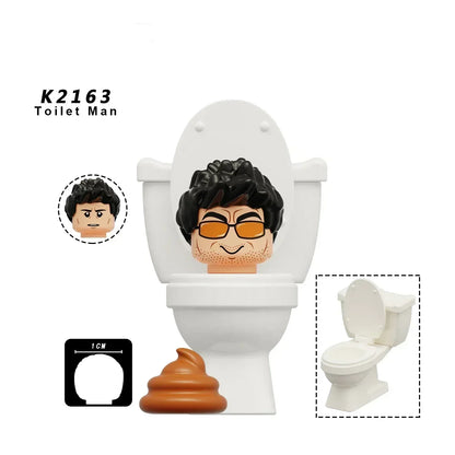 KDL Skibidi Toilet Man Anime Block Figures – TVMan, Titan, Cameraman & Speakerman Model Toy Gift for Kids