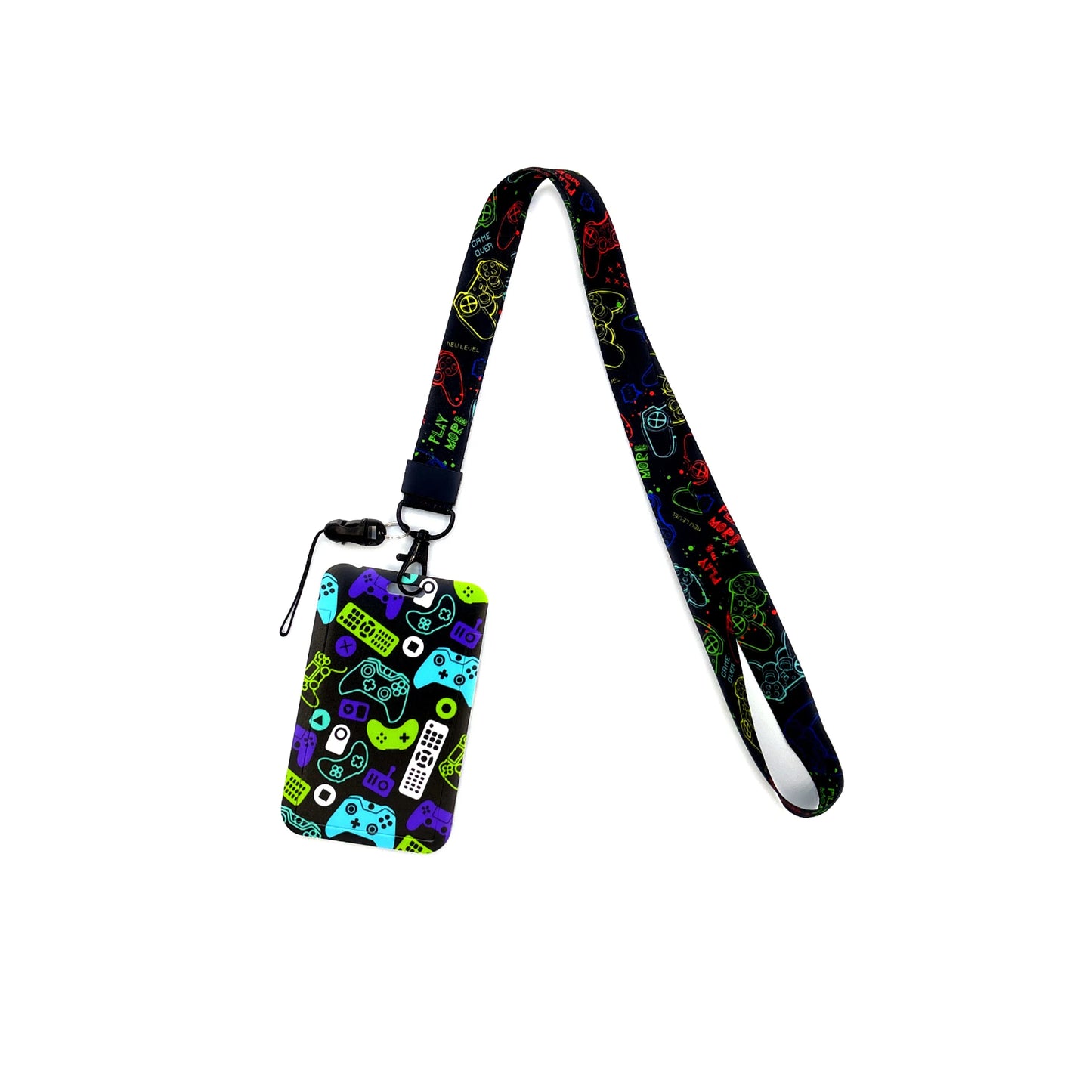 Gamer Card Holder Neck Strap Lanyard – Key, ID & Phone Badge Holder with Cool Hanging Rope
