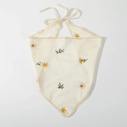 Fabric Printing Triangle Scarf — Flower Turban Bandana Headband for Women Retro Hair Accessories