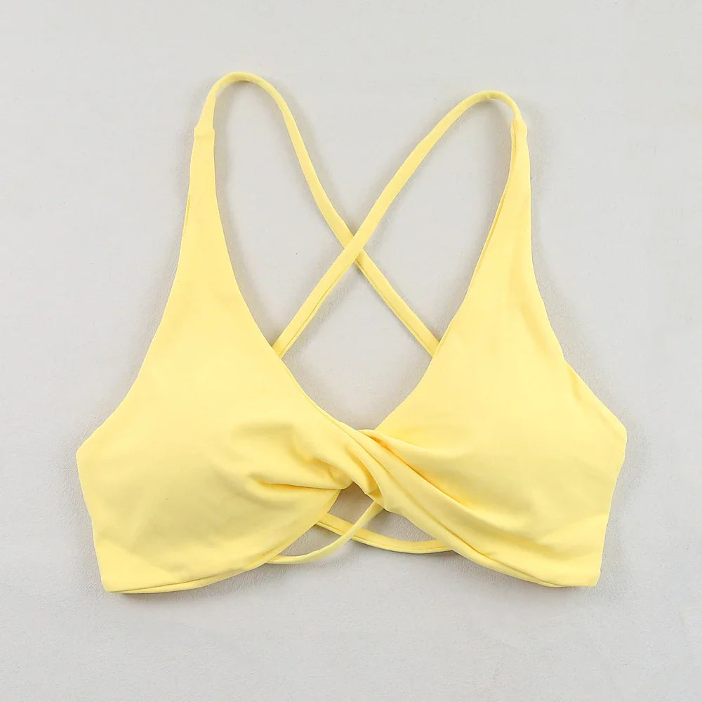 Sexy Slim Shoulder Strap Sports Bra – High Stretch Comfortable Breathable Yoga & Gym Workout Underwear with Detachable Straps