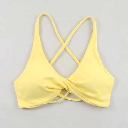 Sexy Slim Shoulder Strap Sports Bra – High Stretch Comfortable Breathable Yoga & Gym Workout Underwear with Detachable Straps