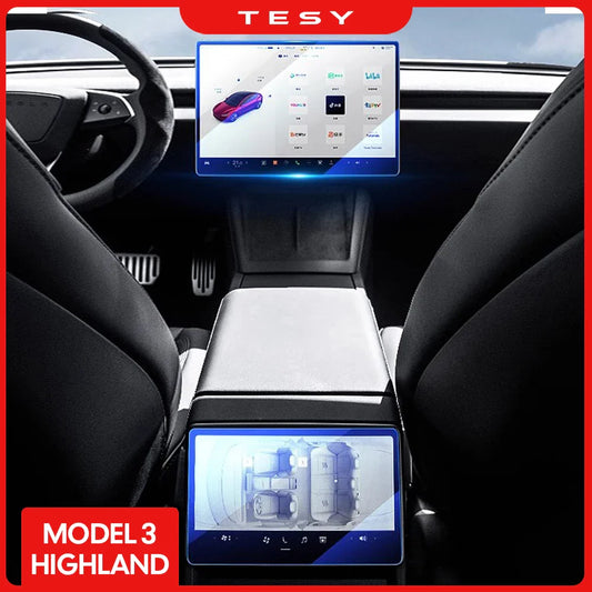 Tempered Glass Screen Protector for Tesla Model 3/Y Highland 2024 - Rear Row Center Control Touch Screen Film