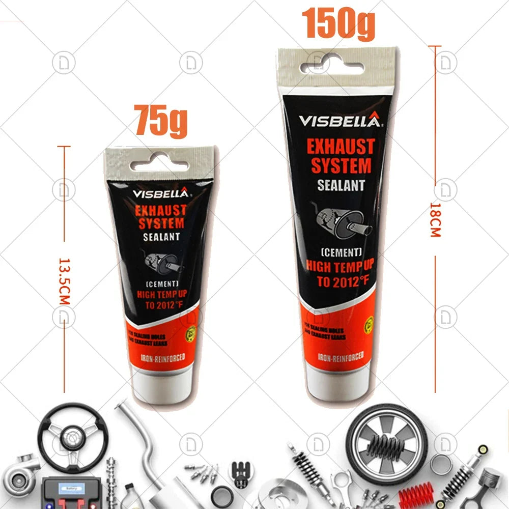 High-Temperature Sealant Paste Glue - Car Exhaust Pipe, Tailpipe, Muffler & Motorcycle Repair Tool for Automotive Metal