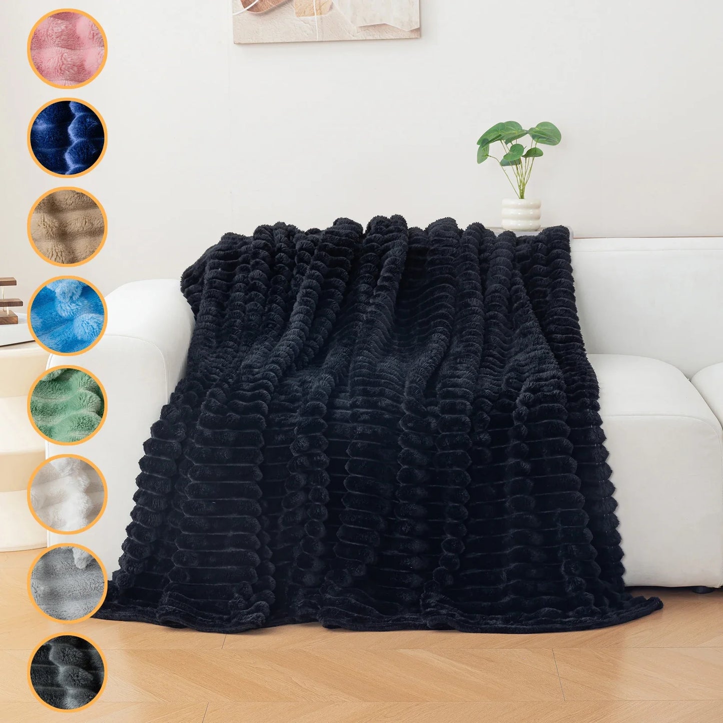 Soft Flannel Throw Blanket – Warm Cozy Nap Blanket, Christmas Gift Idea, Multi-Color Comfortable Home Bedding Cover