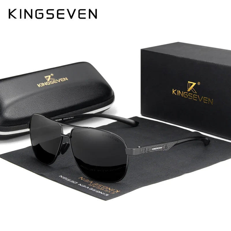 KINGSEVEN Polarized Pilot Sunglasses – UV400 HD Lens Aluminum Frame Photochromic Night Vision Eyewear for Men & Women