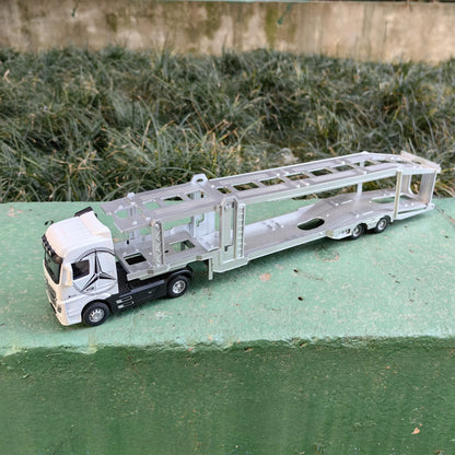1:50 Large Diecast Alloy Truck Model – Pull-Back Sound & Light Container Transport Vehicle Toy for Boys’ Gifts