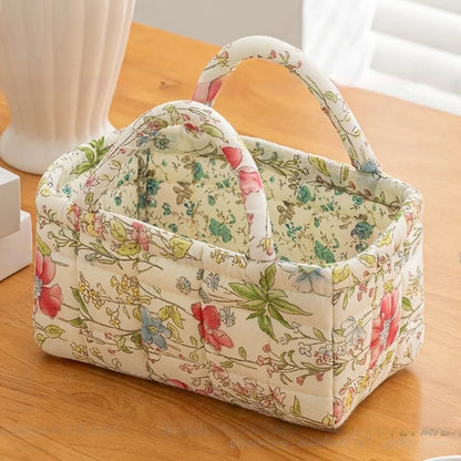 Thickened Cotton Fabric Storage Basket – Small Size Home Organizer for Cosmetics, Toys & Snacks, Household Cloth Storage Bin