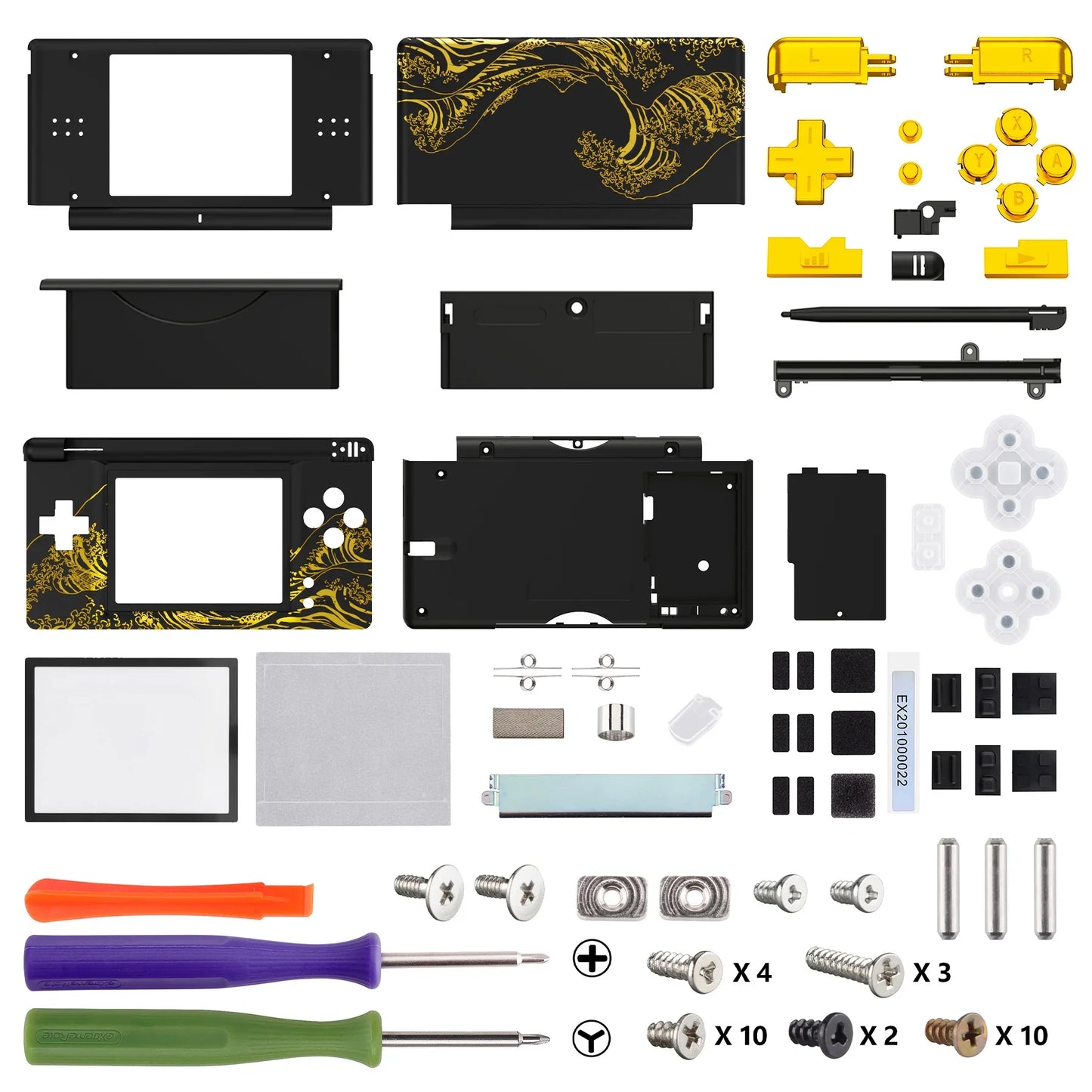 eXtremeRate Replacement Full Housing Shell for Nintendo DS Lite – Case Cover with Buttons & Screen Lens for NDSL