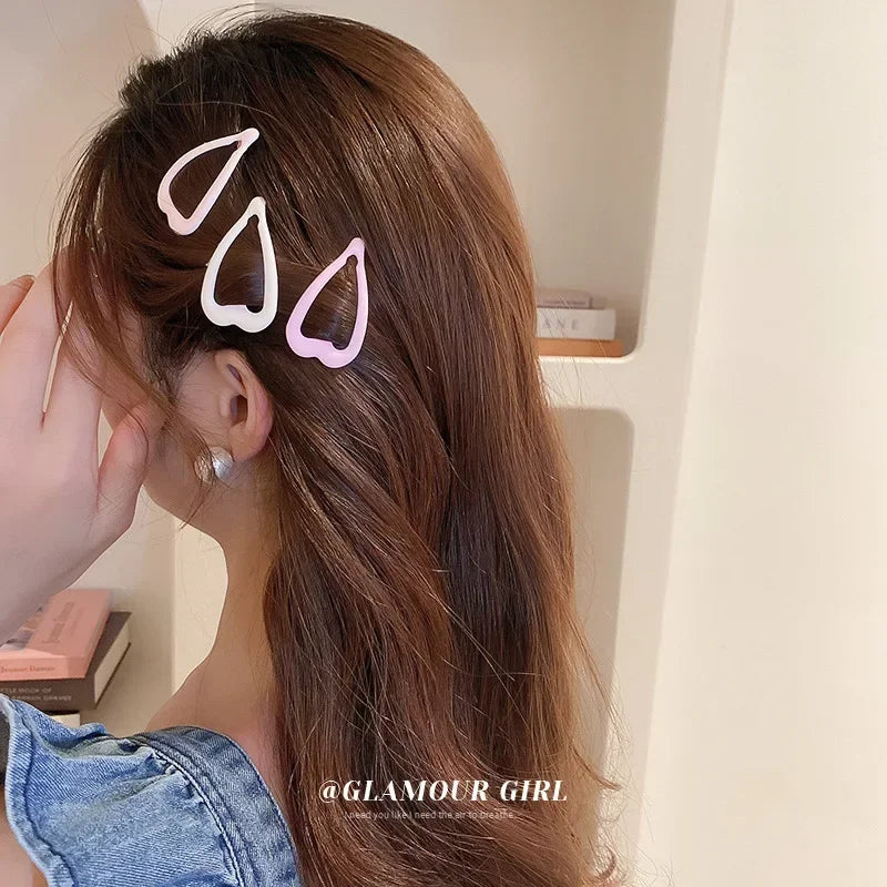 3PCS Candy Color BB Hair Clips – Y2K Star Heart Rectangle Metal Snap Barrettes for Girls & Women Cute Hair Accessories