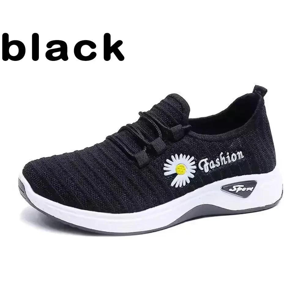 Women's Fashion Sports Shoes – Breathable Mesh, Soft Thick Sole, Lightweight Casual Trendy Coconut Sneakers