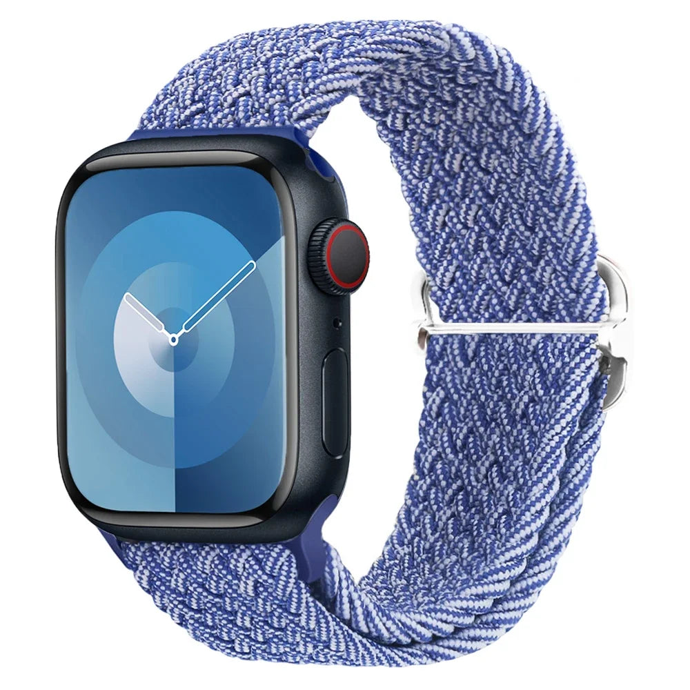 Braided Solo Loop Apple Watch Ultra Band – Elastic Nylon Sport Bracelet for iWatch SE, Series 3–9 (38mm–49mm) Strap