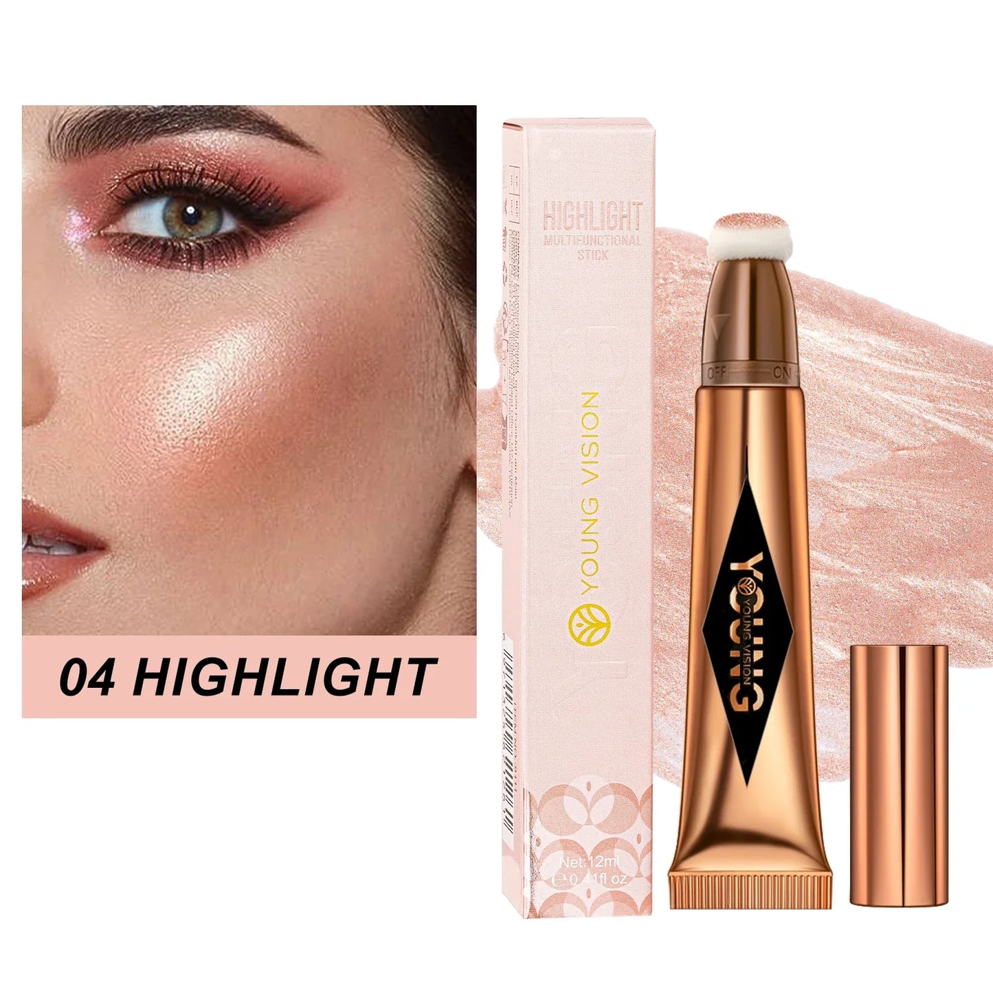 Multifunctional Liquid Blush & Contour Stick – Waterproof, Silky All-in-One Creamy Texture for Face & Eyes