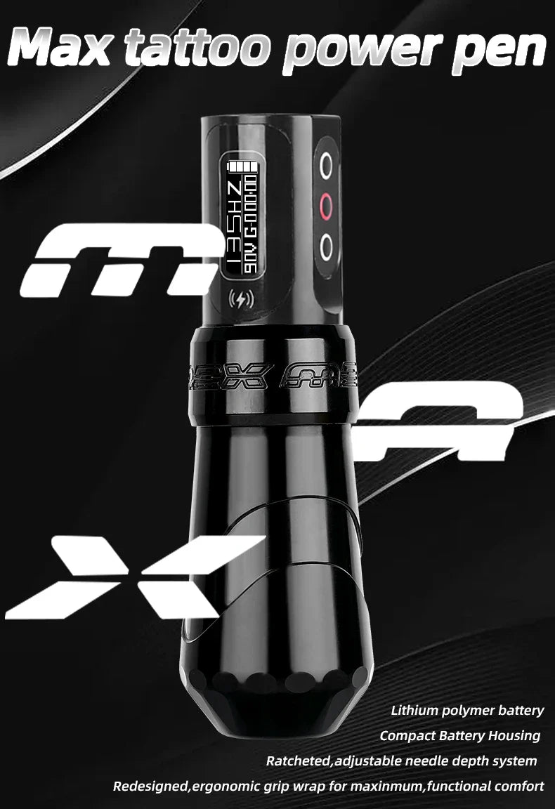 YILONG MAX Tattoo Machine Cartridge Pen – 2400mAh Coreless Motor Lithium Battery Pen Kit for Tattoo Artists