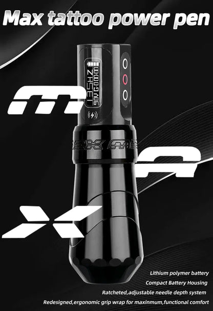 YILONG MAX Tattoo Machine Cartridge Pen – 2400mAh Coreless Motor Lithium Battery Pen Kit for Tattoo Artists