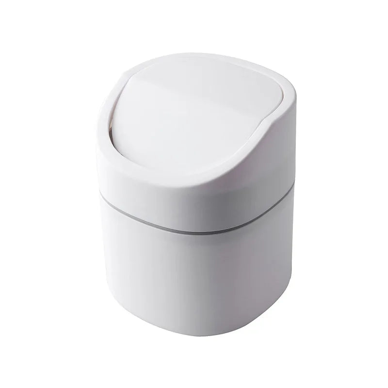 Mini Desktop Trash Can - Compact Plastic Waste Bin for Office, Bathroom & Home