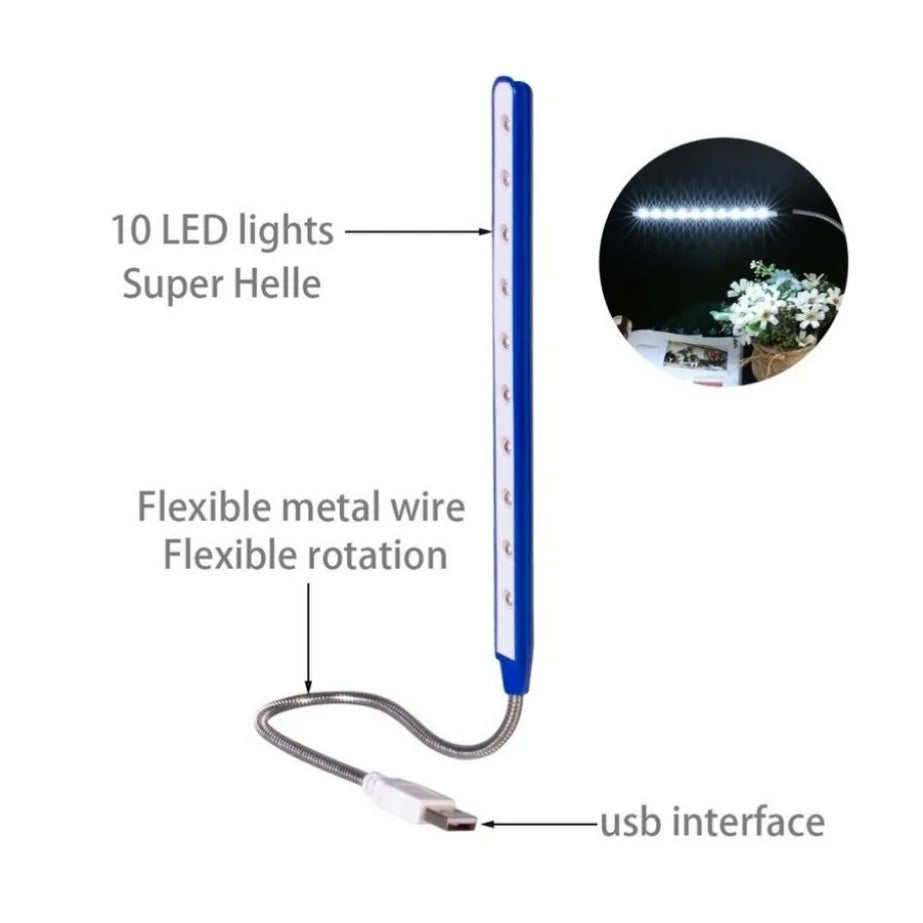 Mini USB Foldable LED Night Light - Portable Reading Lamp for Desk Decoration, PC Keyboard Lighting, Notebook Power Socket