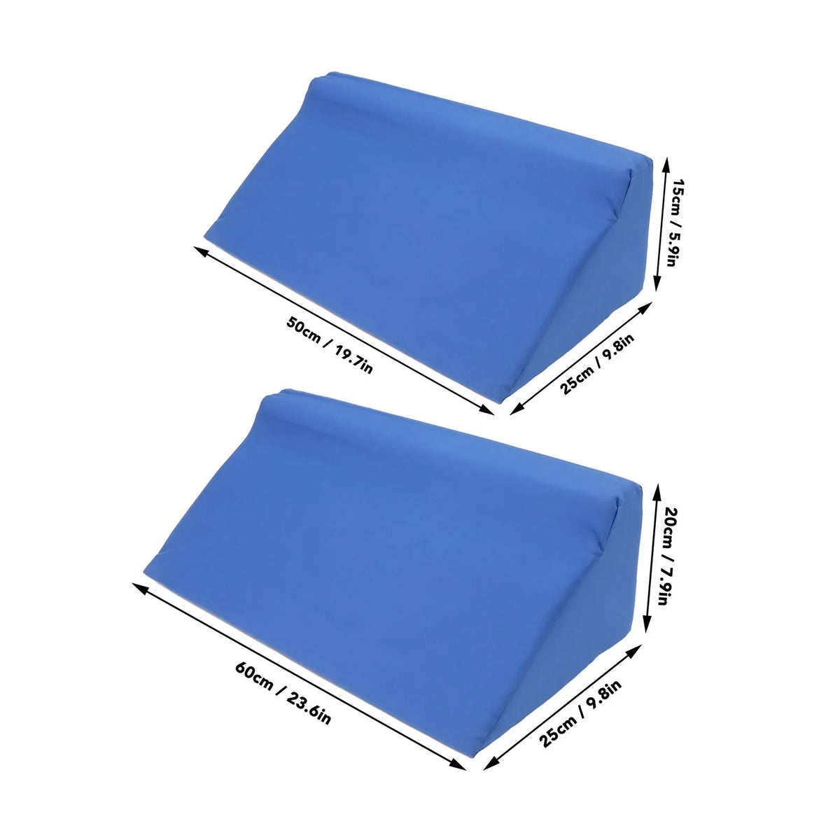 PU Leather Body Side Wedge Pillow with Zipper - Incline Side Wedge Pillow, Personalized Blue for Adults Side Sleeper