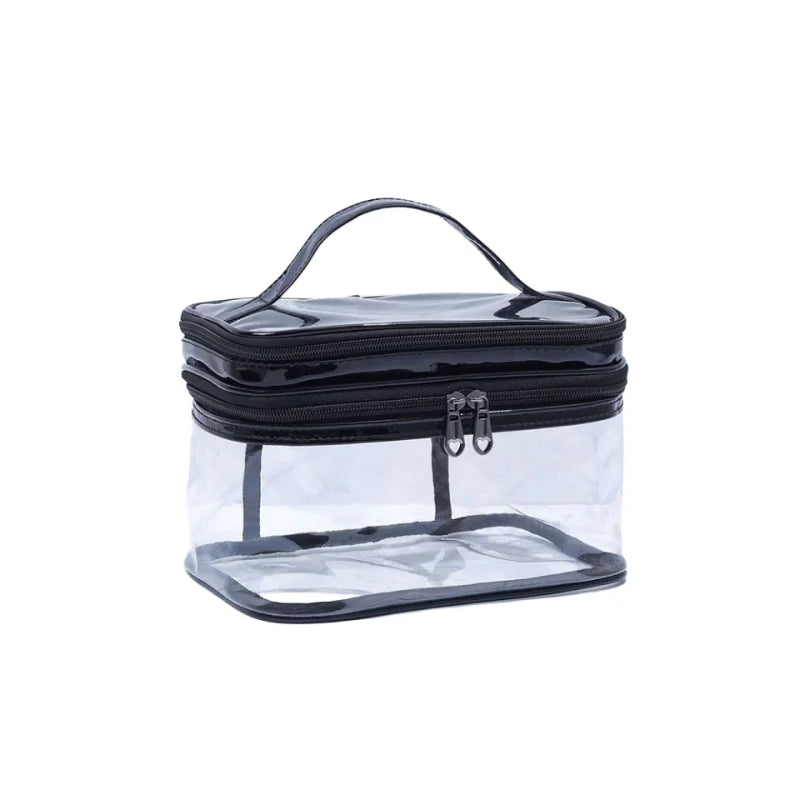 Korean Transparent Makeup Bag – Large Capacity Waterproof Toiletry Bag with Dry & Wet Separation, Portable Travel Cosmetic Storage