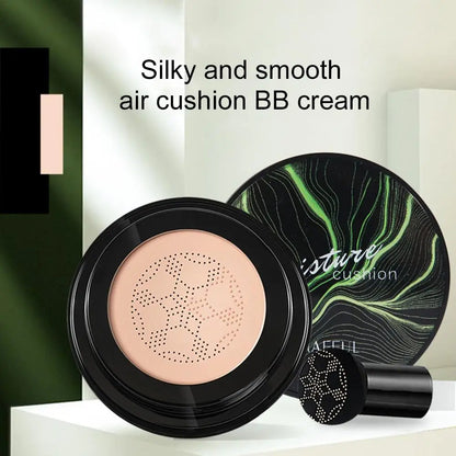 Mushroom Head Air Cushion CC Cream – Natural Moisturizing Foundation & Concealer for Oil-Control & Whitening – BB Cream Makeup Cosmetics