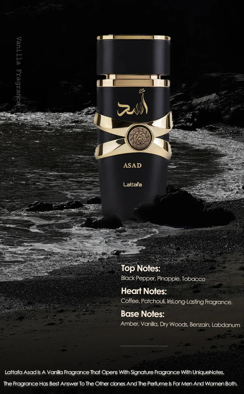 100ml Original Asad Men’s Eau De Toilette — Long-Lasting Unisex Arabian Perfume with Pheromones