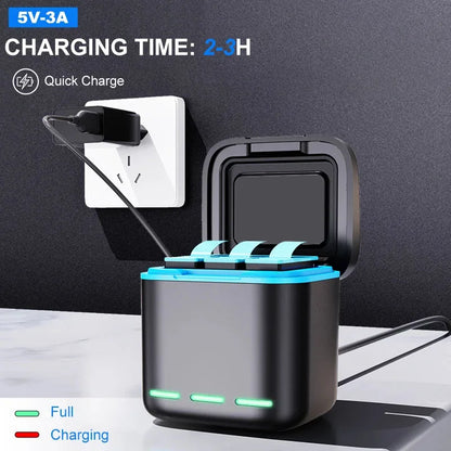 2000mAh Rechargeable Battery for GoPro Hero 11/10/9 — Li-ion Camera Battery Pack