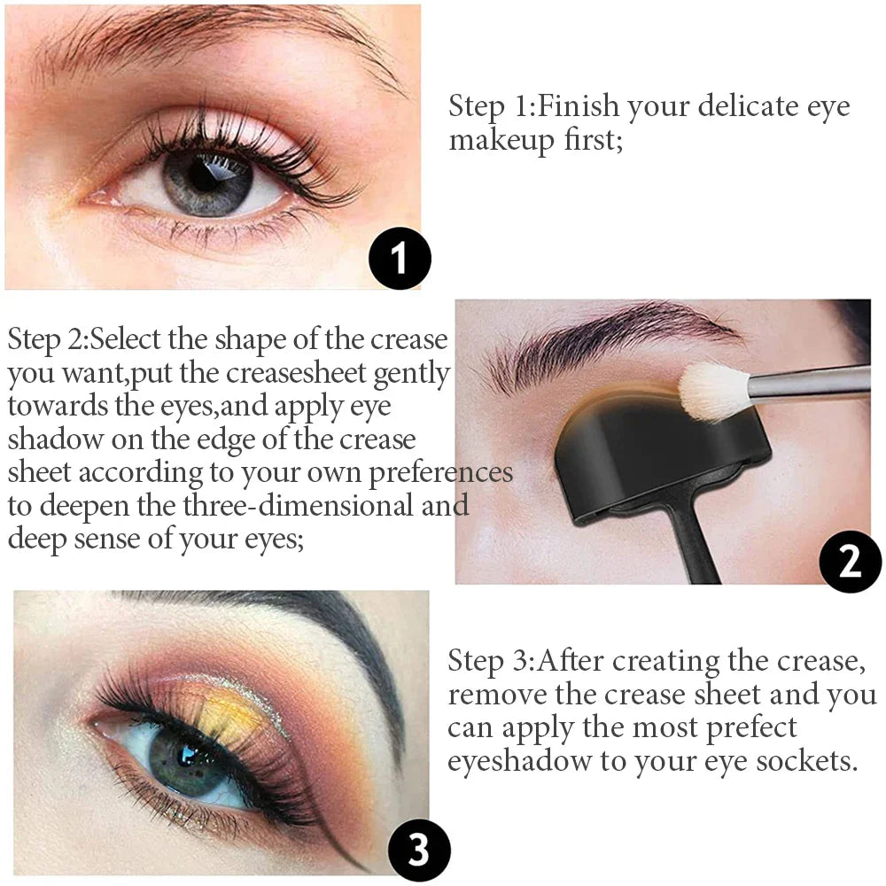 6 in 1 Crease Line Kit - Silicone Eyeliner Template for Precise Eyeshadow Cut Crease, Black Eye Makeup Stencils for Women