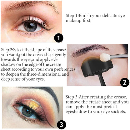 6 in 1 Crease Line Kit - Silicone Eyeliner Template for Precise Eyeshadow Cut Crease, Black Eye Makeup Stencils for Women
