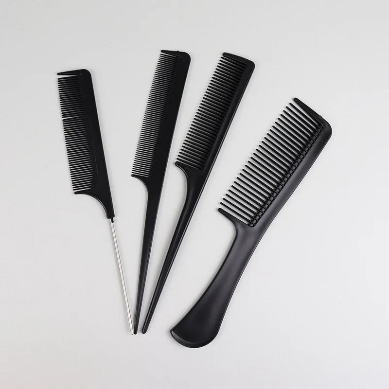 10pcs Black Hair Comb Set – 10 Different Designs, Multifunctional Anti-Static Hair Care Combs
