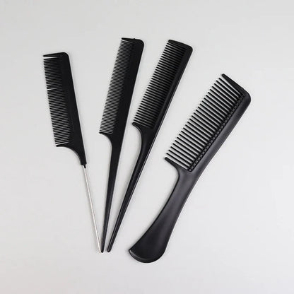 10pcs Black Hair Comb Set – 10 Different Designs, Multifunctional Anti-Static Hair Care Combs