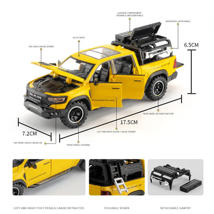 1:32 Dodge RAM 1000 TRX Mammoth Alloy Model Truck — Pull-Back with Sound & Light | Kids’ Collectible Birthday Gift