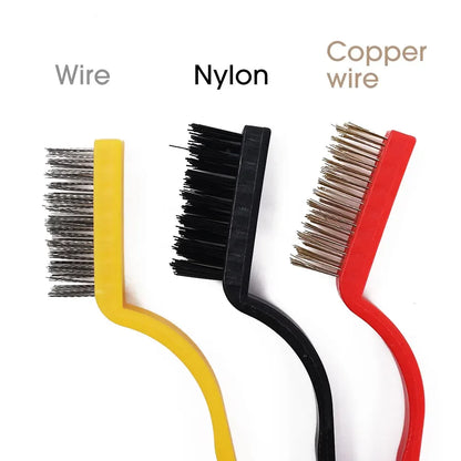 3Pcs Stainless Steel and Nylon Wire Brush Set - Rust Removal Cleaning Tools for Kitchen Pots - Essential Household Cleaning Supplies
