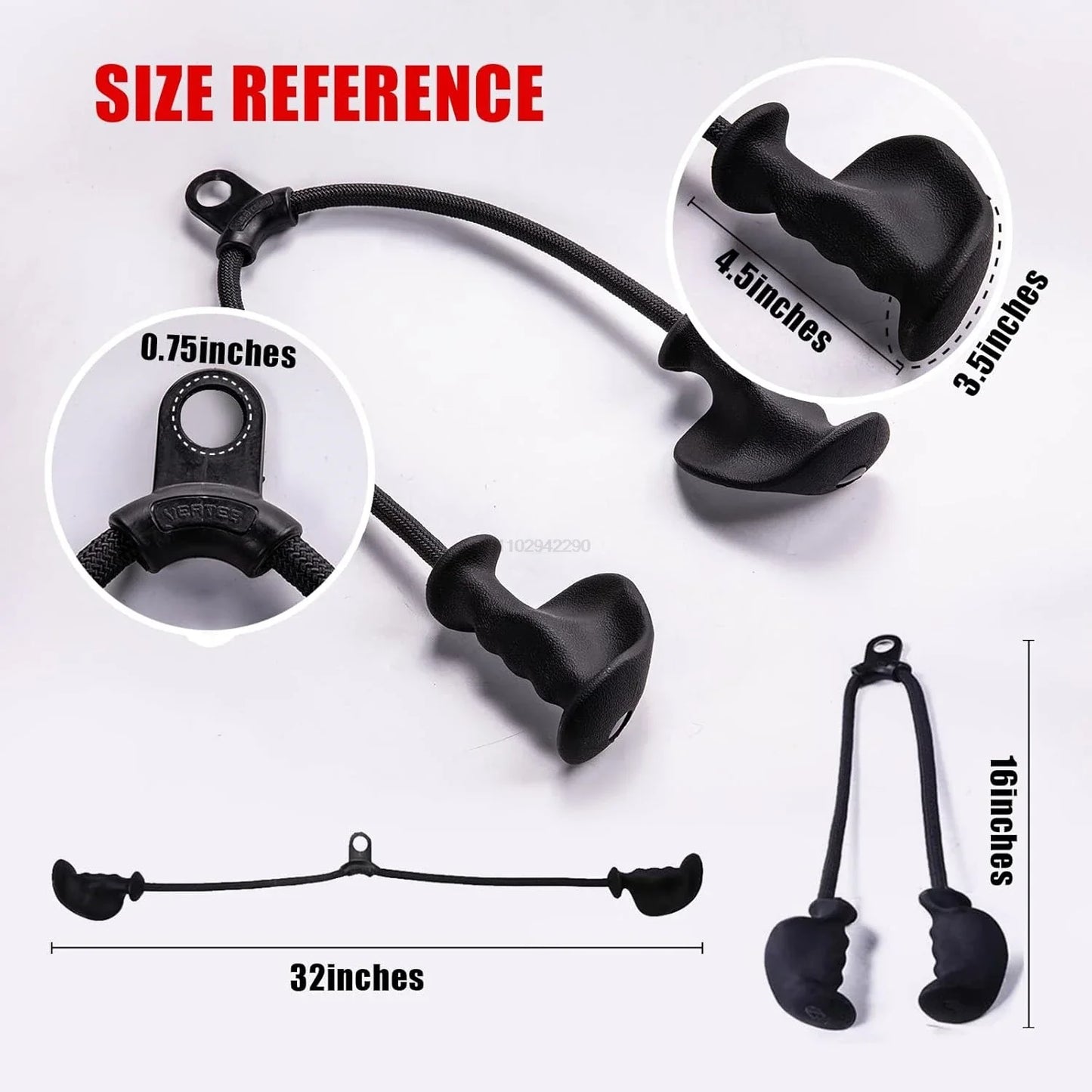 Fitness Biceps & Triceps Rope Pull-Down Grip Handles – Muscle Gym Pulley Cable Attachment for Back Workouts