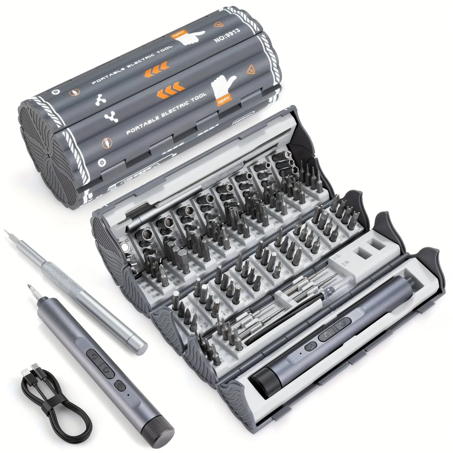 138-in-1 Mini Electric Screwdriver Set – Precision Magnetic Bits & Durable Alloy Tool Kit for PC, iPhone & DIY Repairs