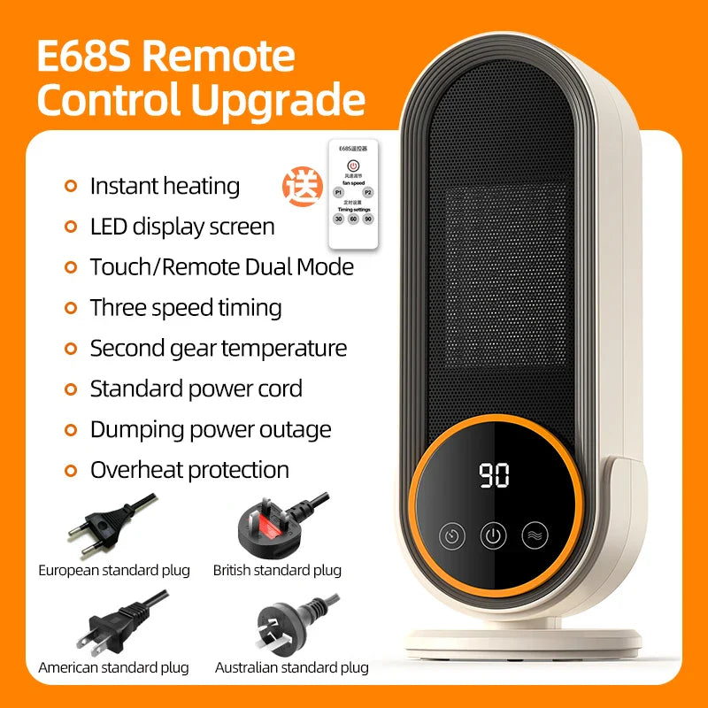 Electric Fan Heater – Household Winter Foot Warmer Energy-Saving Hot Air Heater