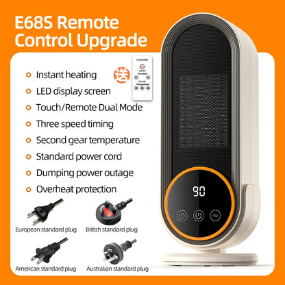 Electric Fan Heater – Household Winter Foot Warmer Energy-Saving Hot Air Heater