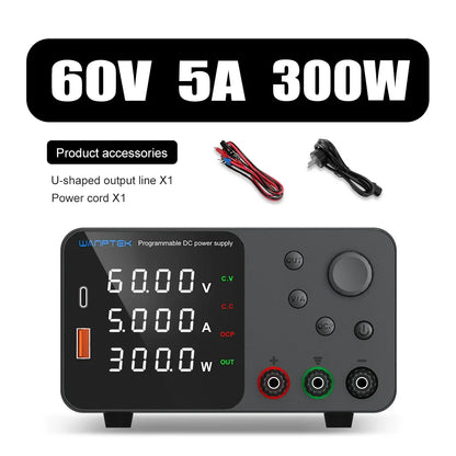 Wanptek Adjustable DC Bench Power Supply 30V 10A – Variable Lab Voltage Regulator 60V/5A & 120V/3A Precision Power Supply