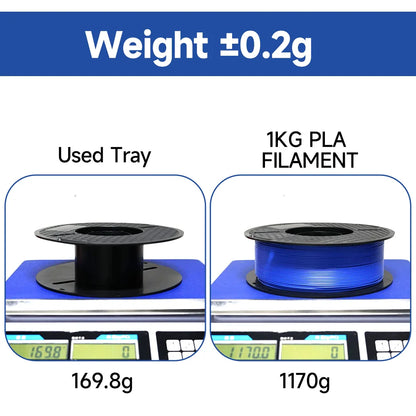 KINGROON 10KG PLA/ABS/PETG Filament 1.75mm – 10 Rolls Black, White, Gray for 3D Printing