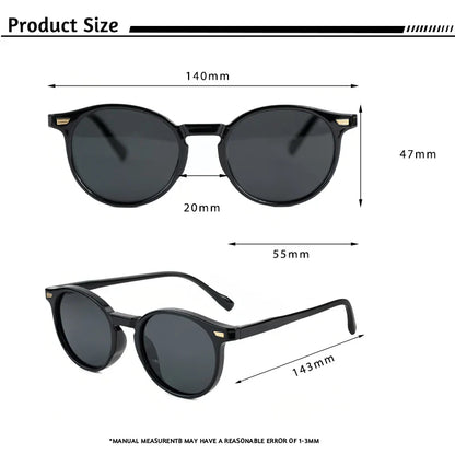 CATERSIDE Retro Polarized Round Sunglasses — TR90 & Acetate Vintage Shades for Men & Women, Punk Style Driving & Travel Sun Glasses