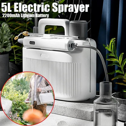 5L Garden Electric Sprayer - Pesticide and Flower Watering Electric Tool with 2200mAh Lithium Battery - Mini Atomization Sprayer