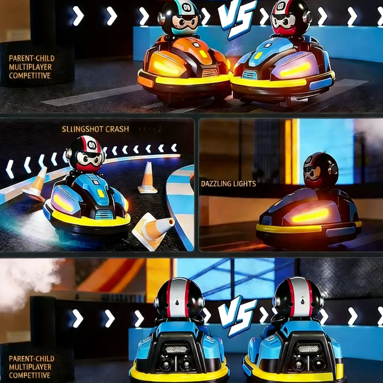 RC Battle Bumper Car Toy for Kids – Music & Light Catapult Robot Karting Game for Toddlers